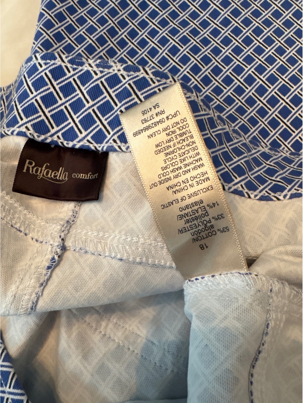 Preppy Blue Pants Rafaella Comfort 18 - Picture 2 of 5